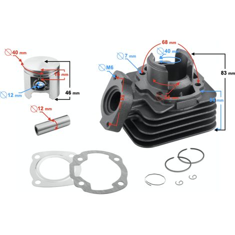 Cilindro Moretti para scooter Buxy 2T 50cc (1/4)