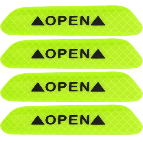 Autotüraufkleber, 4 Stück selbstklebende reflektierende Autotür-Warnaufkleber, Sicherheitsstreifen-Aufkleber (fluoreszierend grün).