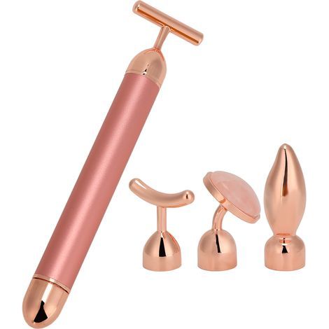 Rouleau de Jade 4-en-1 pour Massage Facial, Anti-Âge et Raffermissement Cutané