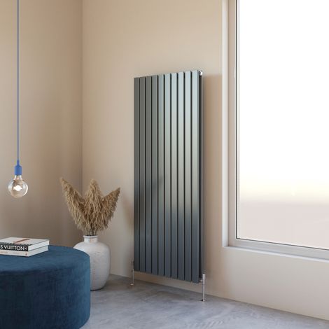 Acezanble 1600x680mm Double Anthracite Vertical Flat Panel Central Heating Designer Radiator