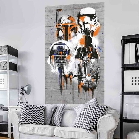 Poster géant intissé Personnages Star Wars en graffiti 120x200cm (1/4)