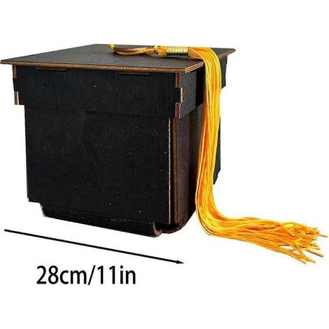 Abschluss-Explosionsbox in Form eines Junggesellenhuts, Geschenkverpackung aus Holz (1/5)