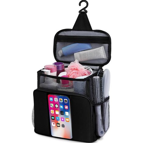 Trousse de toilette portable - Trousse de rangement suspendue pour produits de toilette - Noire (1/5)