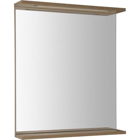 Aqualine Korin - Specchio con illuminazione a LED 60x70x12 cm, rovere platino KO990S (1/5)