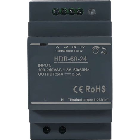 HDR rail-type switching power supply, Ultra-slim DIN rail power supply/3SU HDR-60-24, 24V 2.5A 60W (1/5)