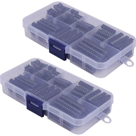 Kit de 132 supports CI DIP à souder, adaptateurs, 6, 8, 14, 16, 18, 20, 24, 28 broches pour kit Arduino PCB DIY ( ) (1/5)