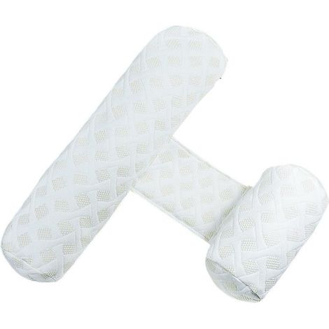 Oreiller bébé blanc, support pour dormir sur le côté, doublure amovible et lavable, prévention des chutes, conception sécuritaire.