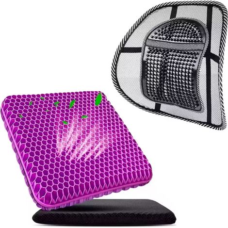 1 Coussin lombaire gel respirant, soutien ergonomique, confort bureau voiture (1/5)