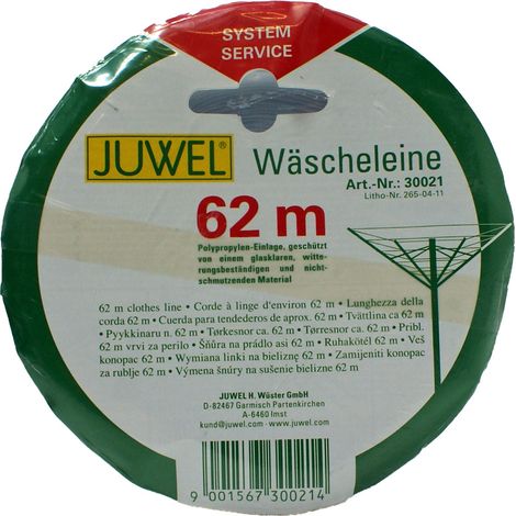 Juwel Wäscheleine 62 m für Wäschespinnen, Leine transparent, Polypropylen (1/2)