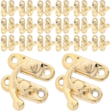 24 Pièces Loquet Vintage en Fer pour Coffret et Boîte à Bijoux  Finition Or, Maintien Sécurisé, Installation Facile, Usage DIY Créatif et Décoratif (1/5)