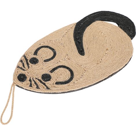 Tapis À Gratter Pour Chat - En Sisal Naturel Et EVA - Style Souris - Longueur 42 Cm - Pour Chat Domestique - 1 Pièce