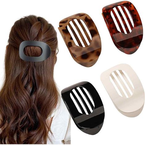Set mit 4 flachen Haarspangen für Damen, Dunn-Haarspangen mit starkem Seitenhalt (1/5)