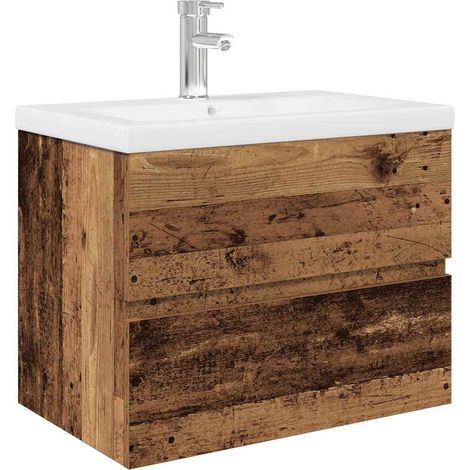 Maison Exclusive - Mobile da Bagno con Lavabo Integrato e Rubinetto Legno Antico (1/5)