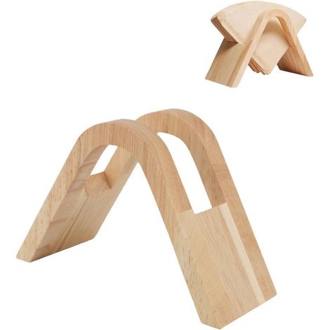 Porte-filtre à café en bois, distributeur et rangement pour filtres à café, design simple et durable, compatible avec différents filtres, pour maison, bureau, café et hôtel (1/5)
