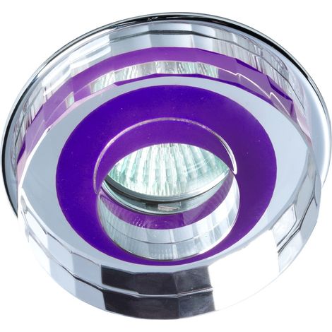 Empotrable fijo “Avalio” redondo GU5.3 IP20 Ø9cm fabricado en aluminio y cristal óptico K9 color lila