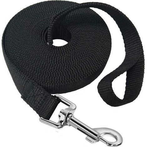 Mainiusi Hundeleine, 30 m lang, mit gepolstertem Griff, 30 m lange Hundetrainingsleine für Gehorsamstraining (Schwarz, 30 m) (1/4)