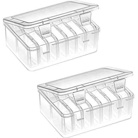 Boîte de rangement pour petites perles, boîte de rangement en plastique, boîte de rangement transparente, couvercle à charnière, rectangulaire (1/5)