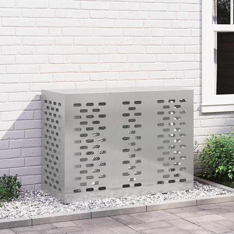 vidaXL Copertura per condizionatore d'aria Argento 110 x 50 x 80 cm