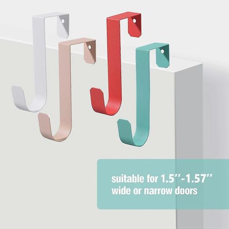 Lot de 4 crochets de porte robustes en métal, disponibles en 4 couleurs. (1/5)