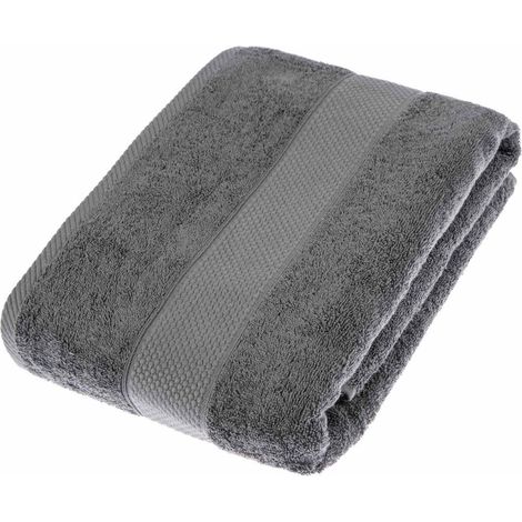 HOMESCAPES Frottee Badetuch 100% Baumwolle grau
