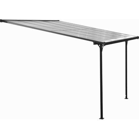 Westmann Aluminium Terassenüberdachung mit Doppelstegplatten "Bruce", schwarz, 313 x 300 x 225-270 cm (L x B x H) (1/5)