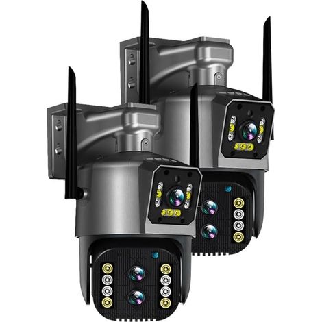 Caméra de sécurité à Domicile 4K 8MP binoculaire IP caméra extérieure PTZ 10X Hybride Zoom Suivi Automatique étanche sécurité CCTV 128G caméra de sécurité(2X 8MP No Card) (1/5)