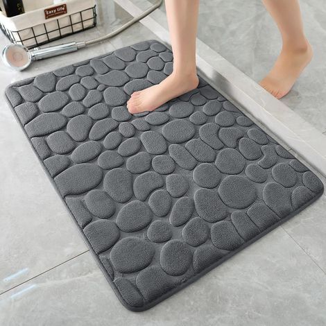 Tappetino da bagno in memory foam, antiscivolo, assorbente, lavabile e ad asciugatura rapida (60 x 40 cm, grigio scuro)