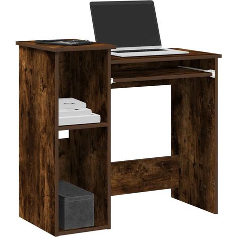 Schreibtisch mit Regal Räuchereiche 84x40x78 cm Holzwerkstoff