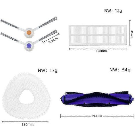 Für Narwal Freo Versatile Self Mop Clean Robot J3 Walze V-förmige Seitenbürsten Wischtücher Lappen HEPA-Filter Ersatzteil hwy