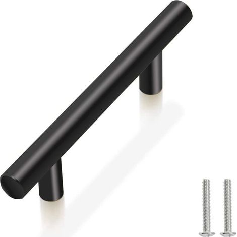 10 Unités En Noir acier inoxydable Boutons De Porte Tirer La Poignée De Meubles avec Vis pour Tiroir Meuble Cuisine Cuisine Home Decorating, Trou à Trou Centre Distance 96 mm