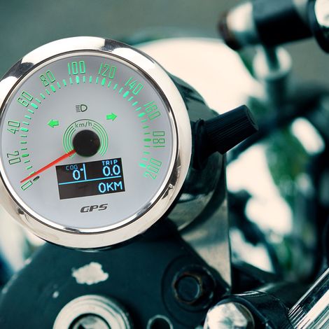 Tachymètre GPS multifonctionnel 3 en 1 200 MPH pour une utilisation marine, automobile, camping-car et moto, 85 mm, 9-32 V, avec cadran blanc rétroéclairé 7 couleurs. (1/5)