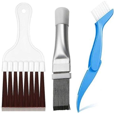 Lot de 3 brosses de nettoyage universelles pour climatiseur, évaporateur et radiateur.