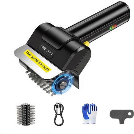 Brosse électrique rechargeable pour barbecue, idéale pour un nettoyage facile, parfaite pour les grillades au jardin et en camping. (1/5)