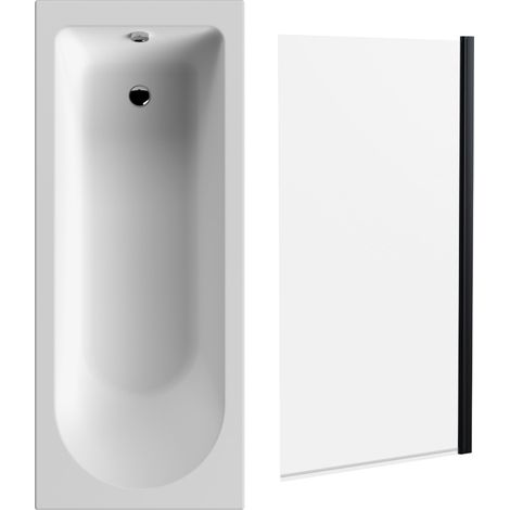 Round Single Ended 1700x700 Bath Set – Leg Set & Black Screen (1/4)