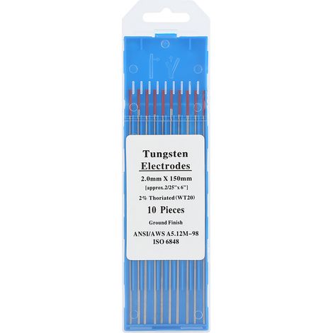 Électrode Tungstène WT20 Thoriée 2% pour Soudure TIG, Tige Professionnelle 2,0mm x 150mm, Compatible Machine à Souder, Lot de 1, Haute Performance (1/5)