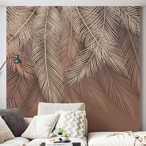Papier peint panoramique - Feuilles tropicales - 130 cm x 135 cm (1/4)