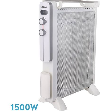 Caicos Radiatore Mica Bianco/Grigio 1500W 3 Elementi 3 Potenze Antiribaltamento (63,5x45x21cm)