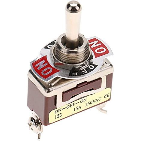 SPDT Interrupteur à bascule momentané 3 broches ON-OFF-ON Double bouton poussoir de réinitialisation. (1/5)