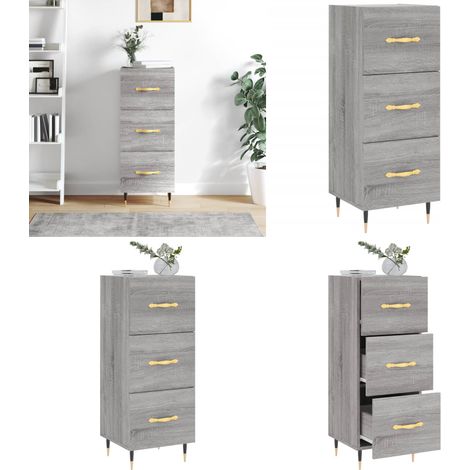 Sideboard Grau Sonoma 34,5x34x90 cm Holzwerkstoff - Schreibtisch - Wohnzimmermöbel - Sideboard - Grau Sideboard - Modernes Sideboard - Home & Living (1/5)