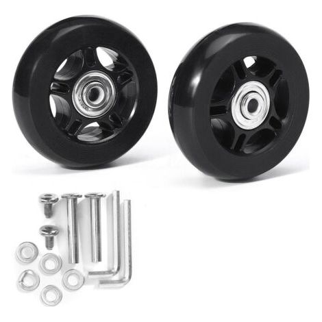 Roulette de valise silencieuse 70mm – Caoutchouc durable – Multidirectionnelle – Résistante à l'usure – Lot de 2 pièces (1/5)