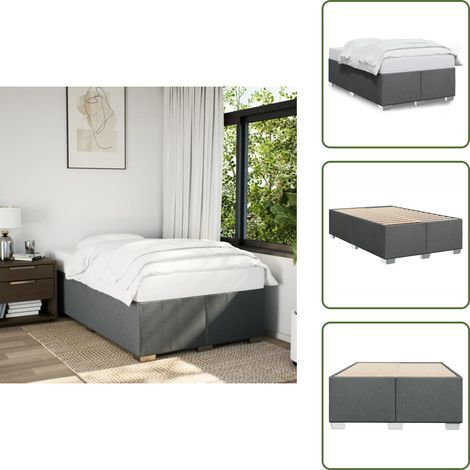 Cama de tela - vidaXL Estructura de cama sin colchón tela gris oscuro 120x200 cm - Cama gris oscuro