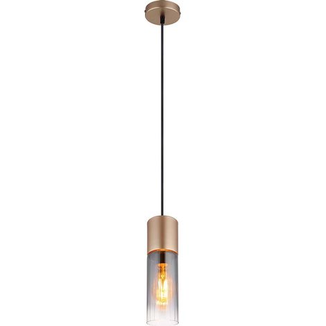 Hängelampe Pendellampe Esstischlampe Wohnzimmerlampe cappuccino Rauchglas 120cm