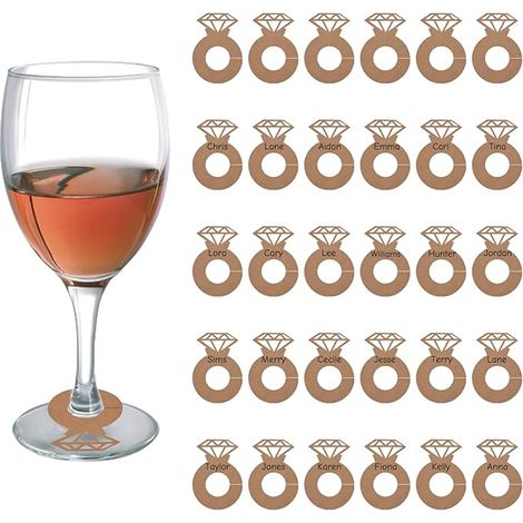 Breloques en Papier Kraft pour Verres à vin de Mariage - Accessoires pour Verres à vin (1/5)