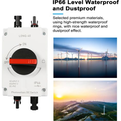 32A 4P PV DC-Trennschalter, IP66 staub- und wasserdichter Photovoltaik-Außenschalter. (1/5)