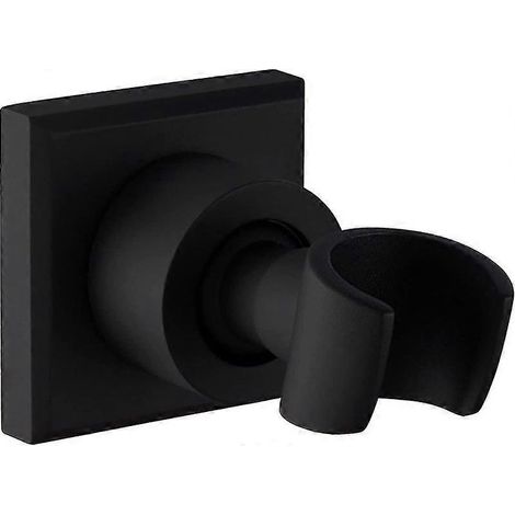 Support de douche noir, support de pommeau de douche en acier inoxydable, fixation murale, douchette à main (1/4)