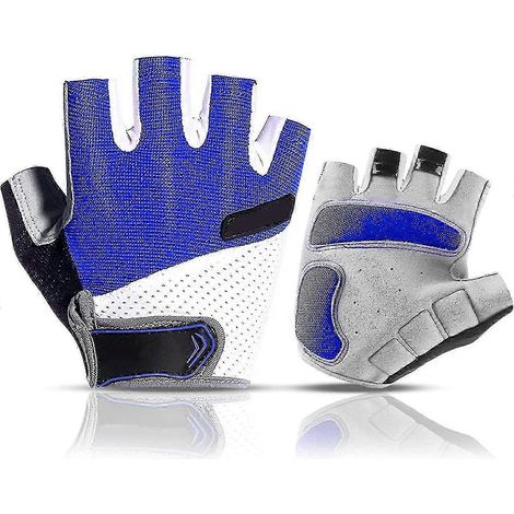 Gants de rame antidérapants sans doigts pour kayak pagaie et pêche homme et femme - Taille L - bleu (1/3)
