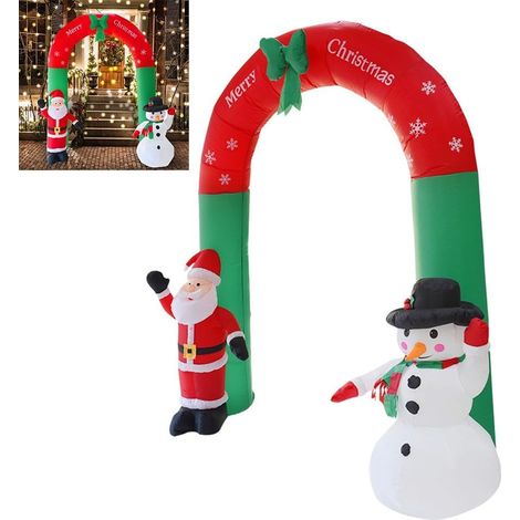 Arche de Noël gonflable pour décoration extérieure, apportant la joie des fêtes à votre jardin avec cet ornement festif gonflable. (1/5)