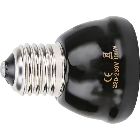 Lampe chauffante E27 pour animaux, sans danger et sans lumière, en céramique noire, pour reptiles, 220-230 V (1/5)