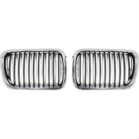 Griglia anteriore cromata e nera opaca per BMW Serie 3 E36 328i 1997-1999 (51138195151, 51138195152)