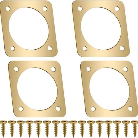 Lot de 4 protections d'entrée pour nichoir, métal doré antirouille, avec vis, trou intérieur 28mm